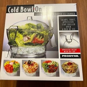 Cold Bowl on Ice Serving Bowl with Vented Ice Chamber
